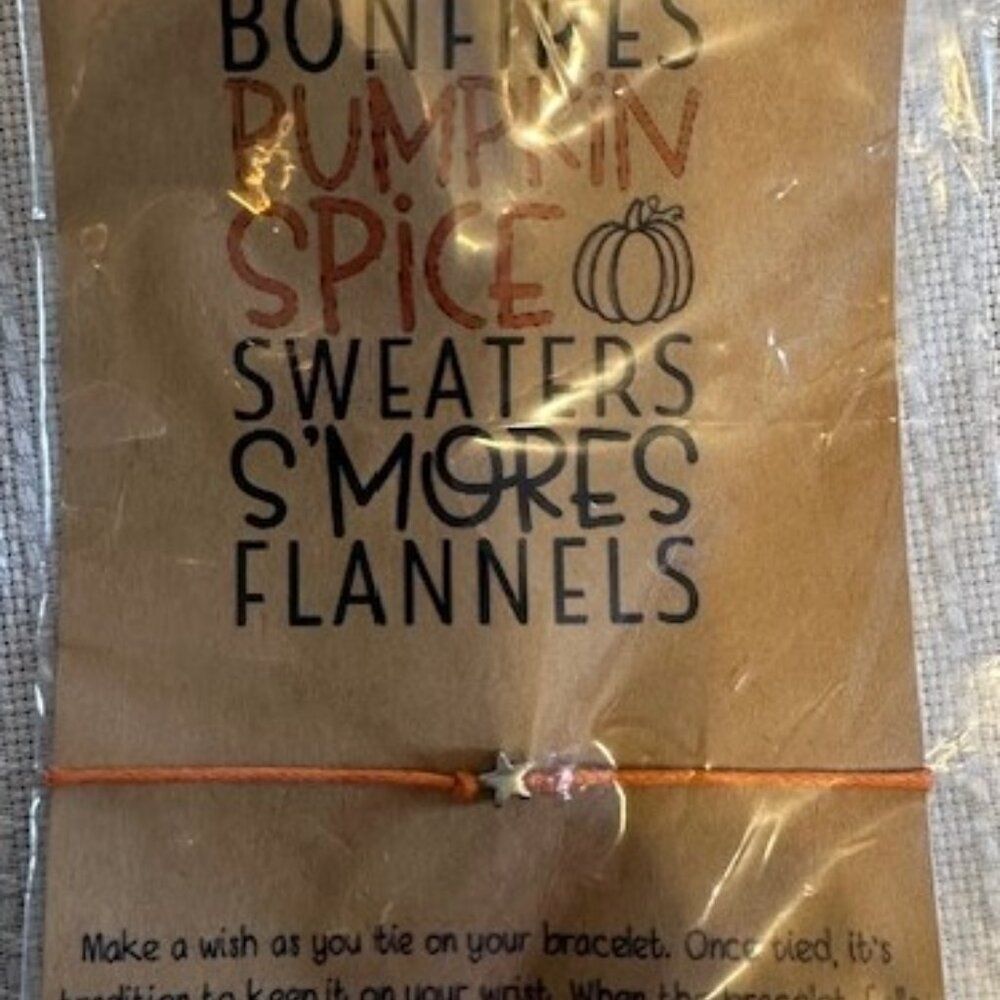 Bonfires Pumpkin Spice Wish Bracelet  4379  NWT Boutique
